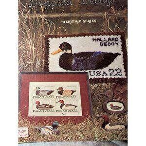 Dappled Decoy Cross Stitch Book Mallard & Folk Art Ducks Heritage Series 1980s